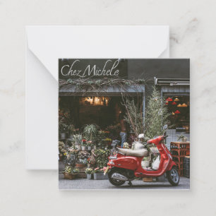 Vintage Red Motor Scooter Card