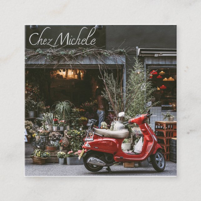 Vintage Red Motor Scooter      Loyalty Card (Front)