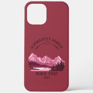 Vintage Red Mountain Lake Sunset iPhone 12 Pro Max Case
