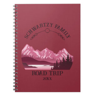 Vintage Red Mountain Lake Sunset Notebook