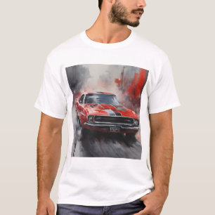 Vintage Red Muscle Car with silver stripe T-Shirt