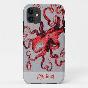 vintage red octopus iphone 5 case