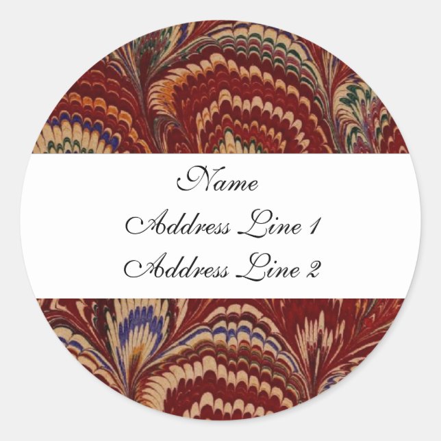 Vintage Red Peacock Address Labels (Front)