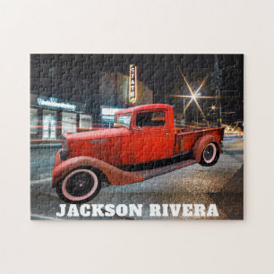 Vintage Red Pickup Truck Jigsaw Puzzle