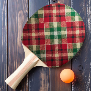 Vintage Red Plaid Ping Pong Paddle