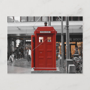 Vintage Red Police Box, Glasgow, Scotland. Postcard