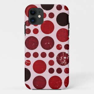 Vintage red polka dots seamless graphic iPhone 11 case