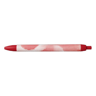 Vintage Red Pop Art Halftone Dot Pattern Black Ink Pen