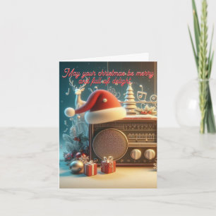 vintage red radio2 Flat Holiday Card