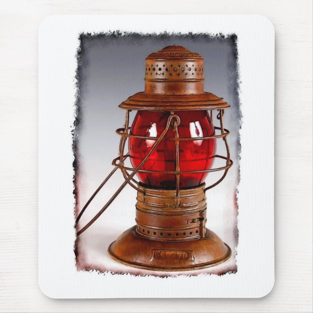 Vintage Red Railroad Lantern Mouse Pad (Front)