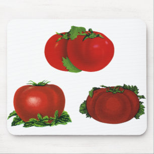 Vintage Red Ripe Tomatoes Food, Fruits, Vegetables Mouse Pad