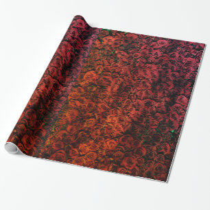 Vintage Red Rose Floral Gift Wrap