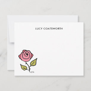 Vintage Red Rose Hand-Illustrated Elegant Card