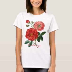 Vintage Red Rose Illustration Thunder_Cove T-Shirt