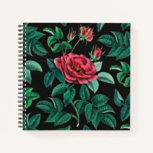 Vintage Red Rose Notebook