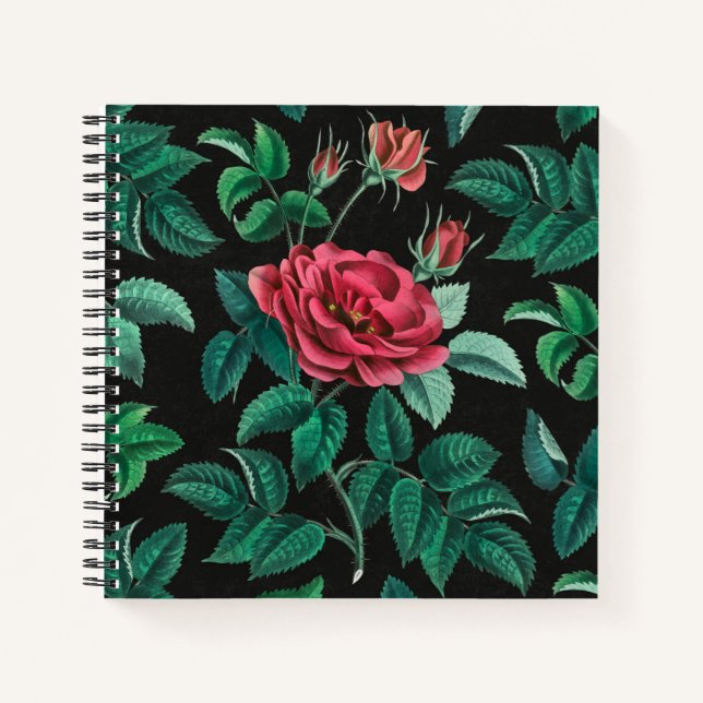Vintage Red Rose Notebook (Front)