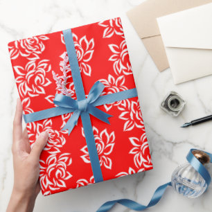 Vintage Red Rose Seamless Pattern Template Gift Wrapping Paper