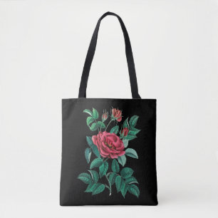 Vintage Red Rose Tote Bag