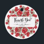 Vintage Red Rose Watercolor Floral thank you card Favour Tags<br><div class="desc">Indulge in the beauty of the Vintage Red Rose Watercolor Floral thank you favour tag. Each tag features a stunning hand-drawn bouquet of vibrant red roses in a vintage-inspired watercolor style. With its simple design and romantic aesthetic, these tags are the perfect way to thank your guests with a touch...</div>