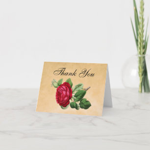 Vintage Red Rose Wedding Thank You