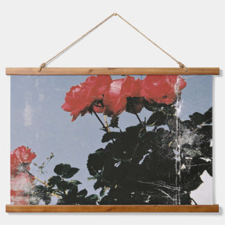 Vintage Red Roses Against a Blue Sky Hanging Tapestry