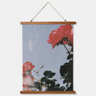 Vintage Red Roses Against a Blue Sky Hanging Tapestry