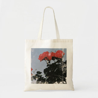 Vintage Red Roses Against a Blue Sky Tote Bag