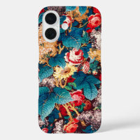 Vintage red roses and lilac floral pattern