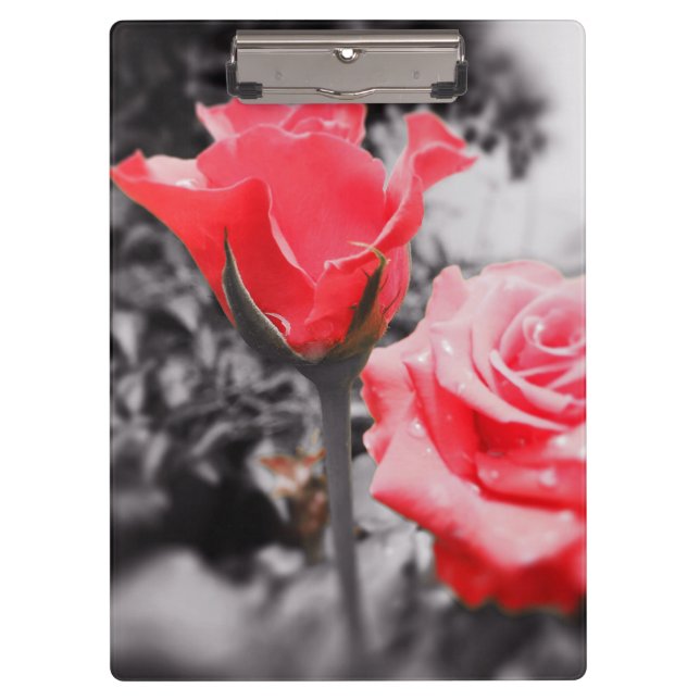 Vintage Red Roses Clipboard (Front)