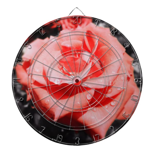 Vintage Red Roses Dartboard (Front)