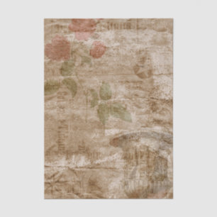 Vintage Red Roses on a Rustic Background Tissue Paper