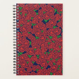 Vintage Red Roses Pattern Valentine Art Flowers Planner