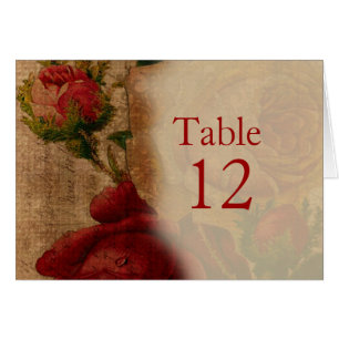 Vintage Red Roses Table card