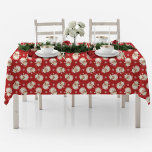 Vintage Red Santa Christmas Tablecloth<br><div class="desc">Bring nostalgic charm to your holiday gatherings with this vintage-inspired red tablecloth, featuring classic retro Santa Claus illustrations. Perfect for Christmas dinner, family gatherings, and festive events, this tablecloth adds warmth and holiday cheer to any table setting. Its timeless design makes it a wonderful addition to traditional or retro holiday...</div>