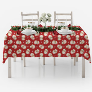 Vintage Red Santa Christmas Tablecloth