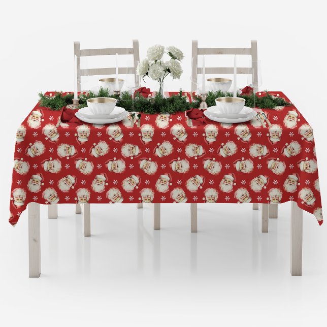 Vintage Red Santa Christmas Tablecloth (Creator Uploaded)
