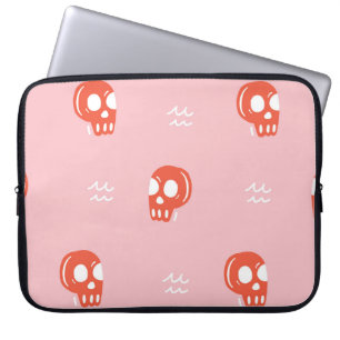 Vintage Red Skull Head Pattern Laptop Sleeve