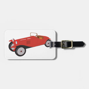 Vintage Red Sports Car Classic Open-Top Roadster Luggage Tag