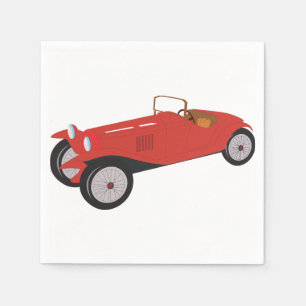 Vintage Red Sports Car Classic Open-Top Roadster Napkin