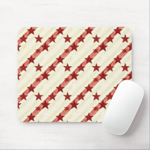 Vintage Red Stars Seamless Pattern Background Mouse Pad