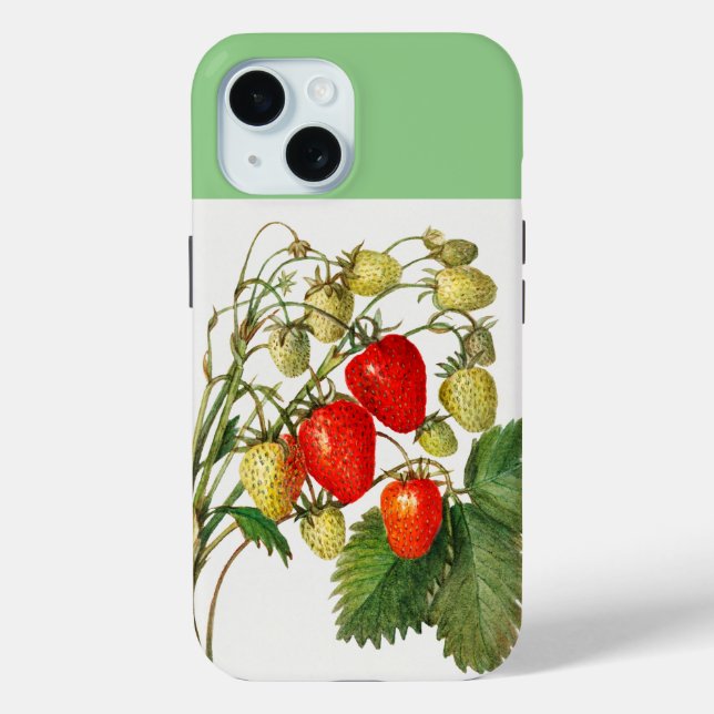 Vintage Red Strawberry Branch Art Case-Mate iPhone Case (Back)