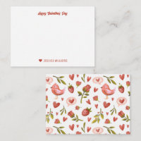 Vintage Red Strawberry Floral Valentine's Day