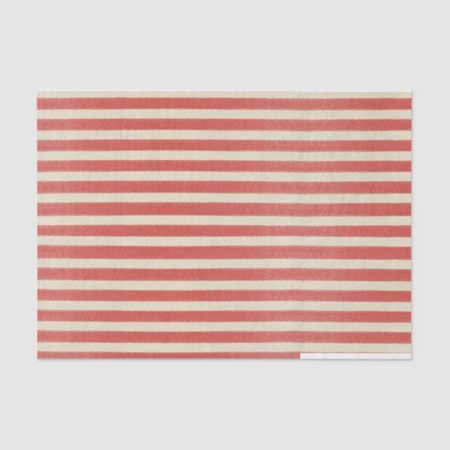 Vintage Red Striped Christmas Tissue Paper (Front)