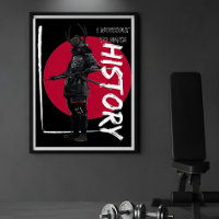Vintage red sun japanese samurai warrior