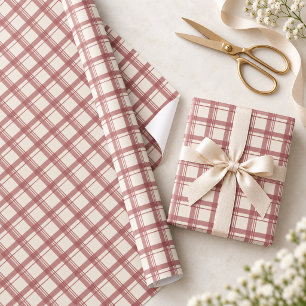Vintage Red Tartan Plaid Christmas Wrapping Paper