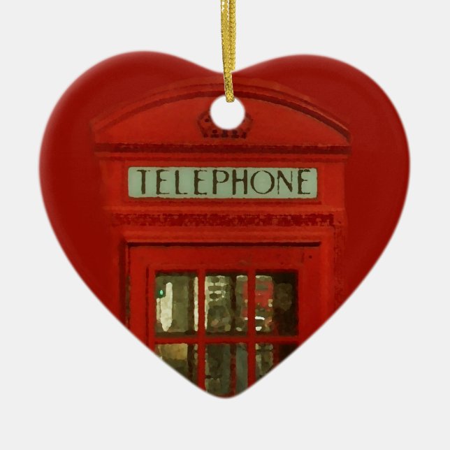 Vintage Red Telephone Box Christmas Ornament (Front)