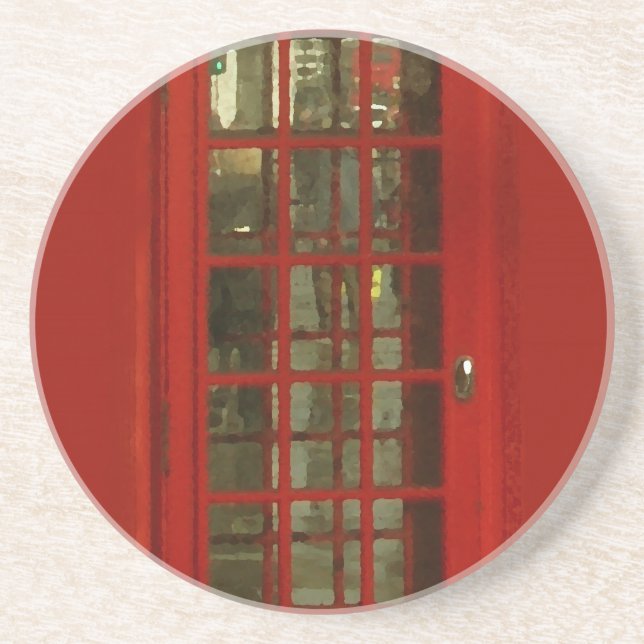 Vintage Red Telephone Box Coaster (Front)