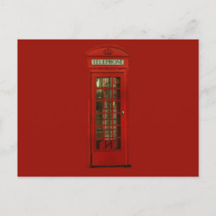 Vintage Red Telephone Box Postcard