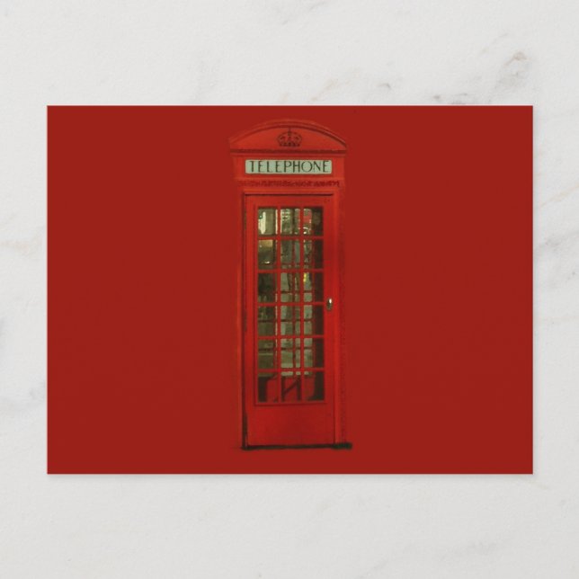 Vintage Red Telephone Box Postcard (Front)