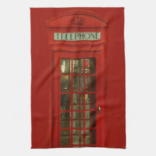 Vintage Red Telephone Box Tea Towel